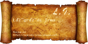 Légrádi Irma névjegykártya